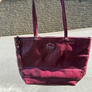 Coach Fuchsia Leather Tote